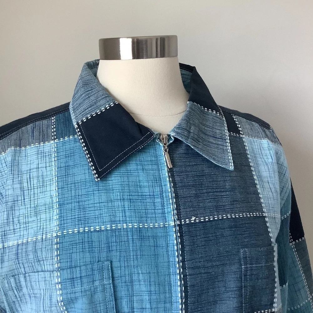 Vintage‎ Patchwork 3/4 Sleeve Blazer Jacket Large